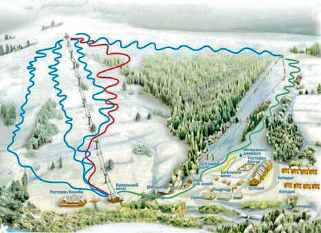 Карта-схема гірськолижного курорту Ізки