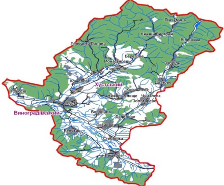 Карта Хустского району
