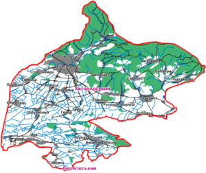 Uzhgorod district, map