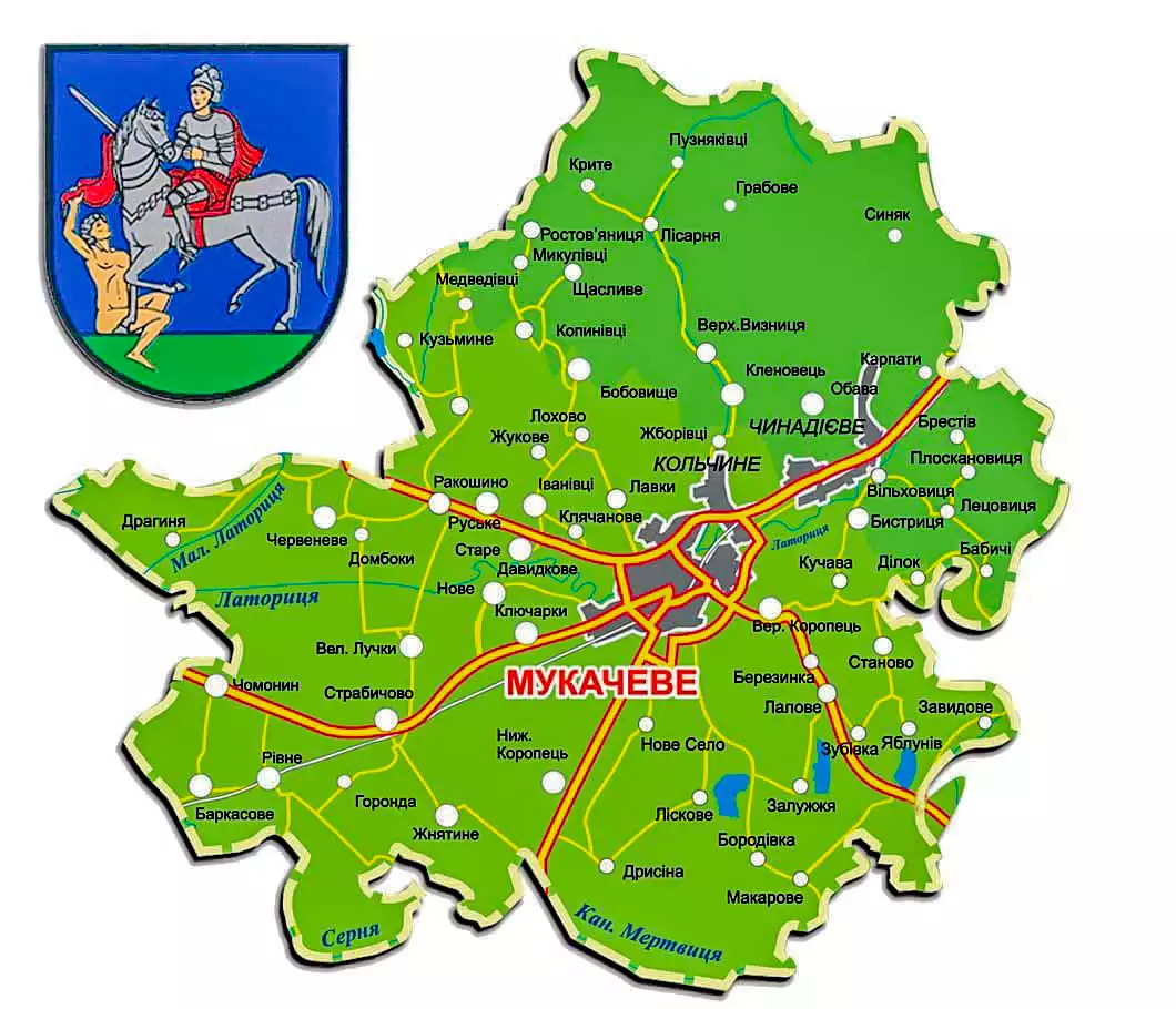 Карта Мукачевского района