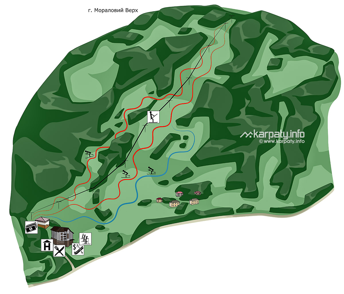 Карти спусків з гори Крокус